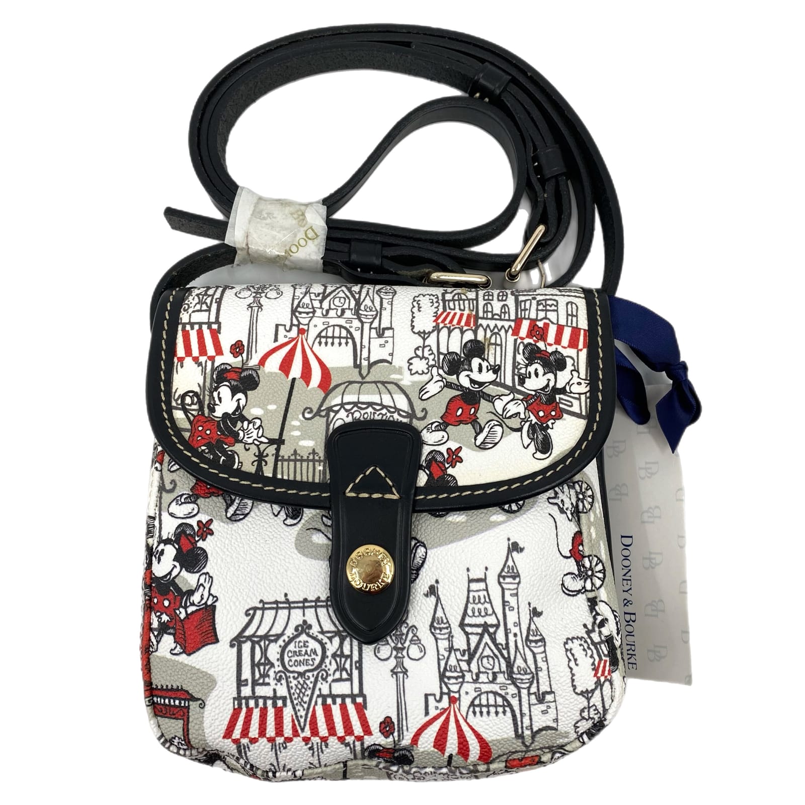Dooney & Bourke White And Black Disney Downtown Mickey Mouse Crossbody